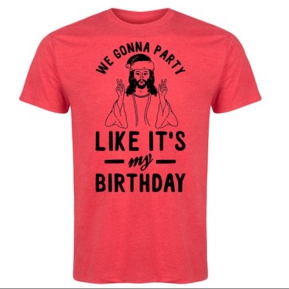 Men’s Red Funny Christmas Jesus Graphic Tee Size XL Ugly Christmas Sweater Party - Picture 3 of 3